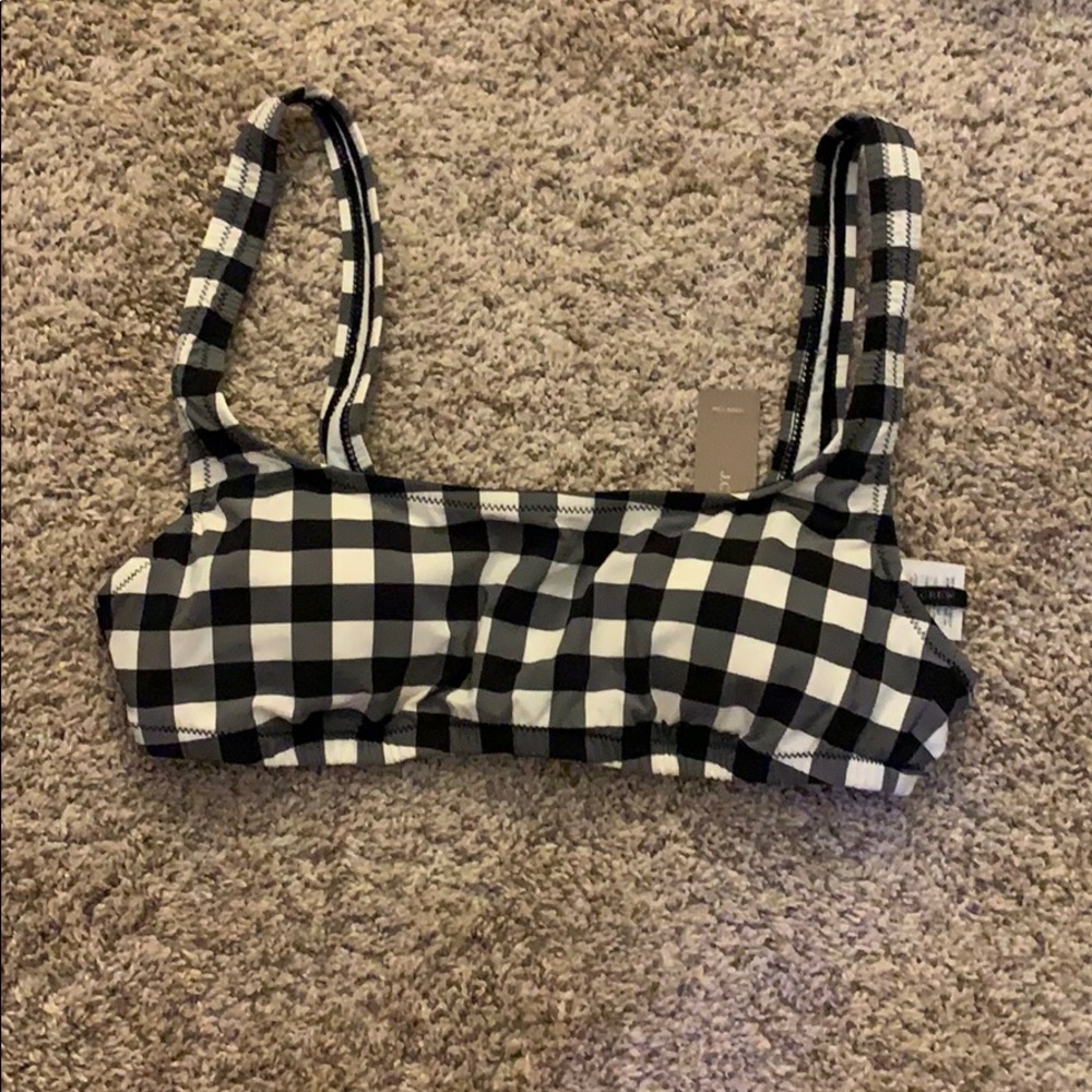 Jcrew gingham swim top size s